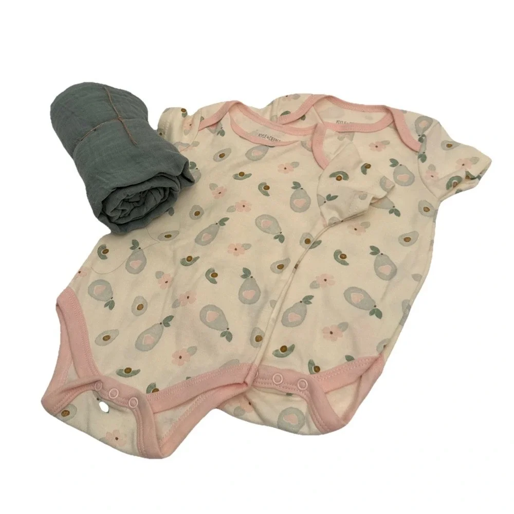 New Avocado Baby Girl Shower Newborn Box, Infant Present Clothes, Lovey, Blanket